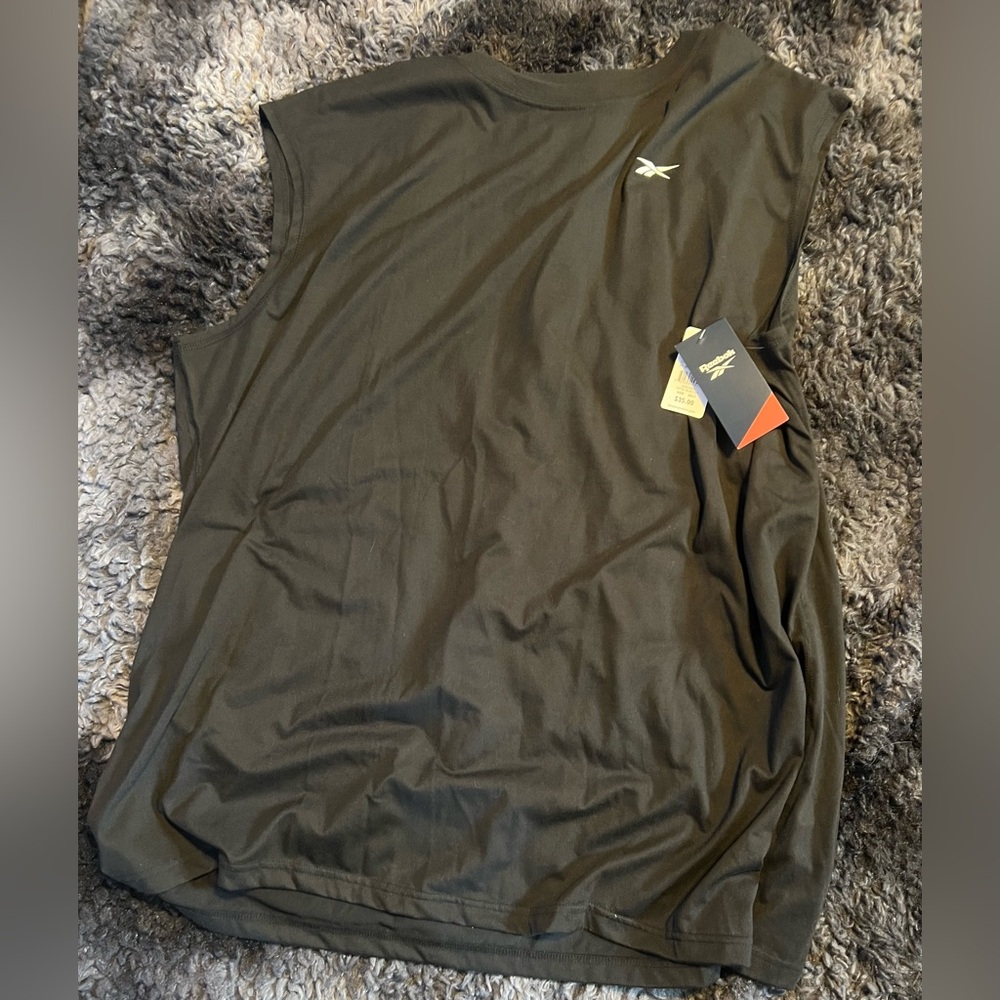 REEBOK PERFORMANCE JERSEY TECH MUSCLE TEE  BLACK 3XLT